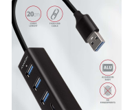 Axagon HMA-CR3A SuperSpeed USB-A hub + czytnik kart - 1485448 - zdjęcie 3